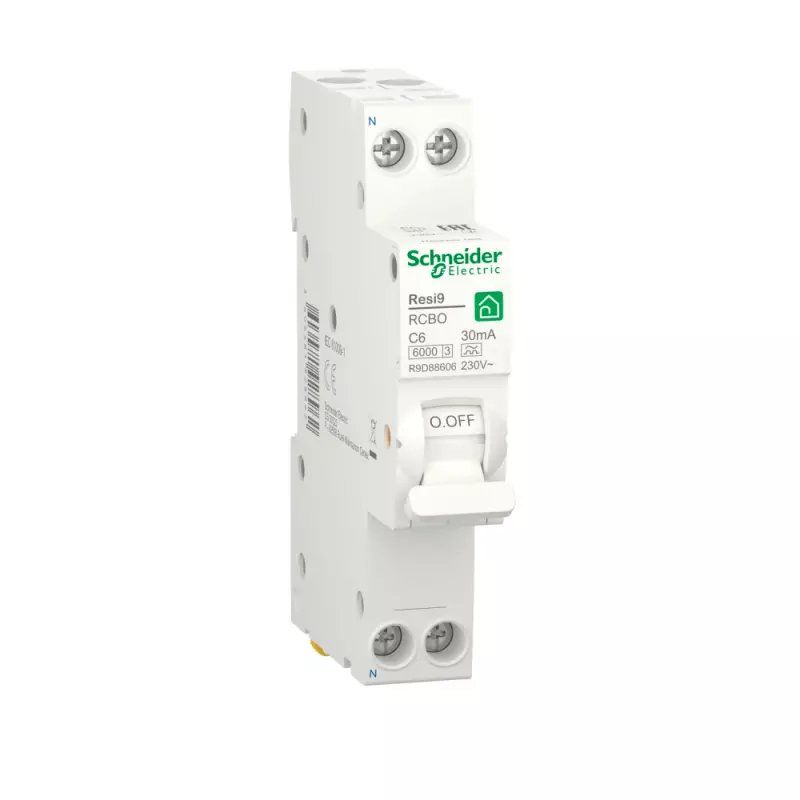   () Schneider Resi9 - 1P+N - 6A - A - 30mA -  C - 6kA