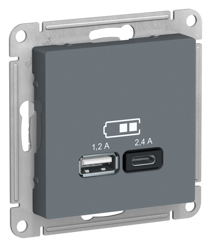   USB Schneider, USB-A + USB-C, 2.4A ()