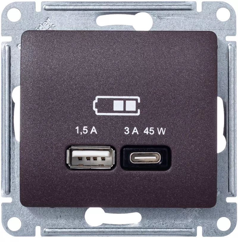   USB Schneider, USB-A + USB-C, 45 ()