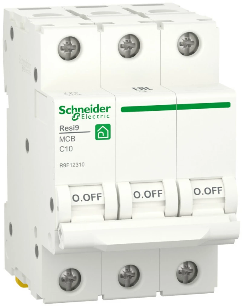   Schneider Resi9 - 3P - 10A - C - 6kA - 3M - 400