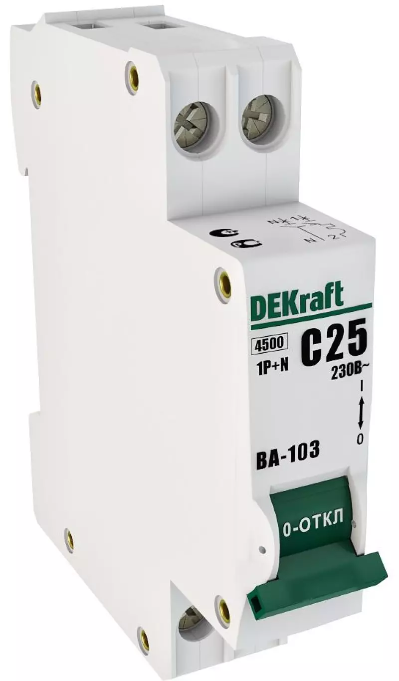   Dekraft -103 - 1P+N - 25A - C - 4.5kA - 2M