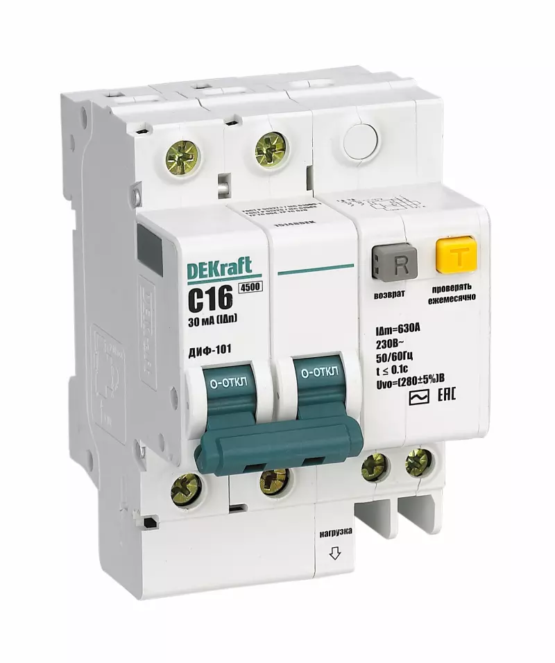   () Dekraft -101      - 2P - 10A - AC - 30mA -  C - 4.5kA