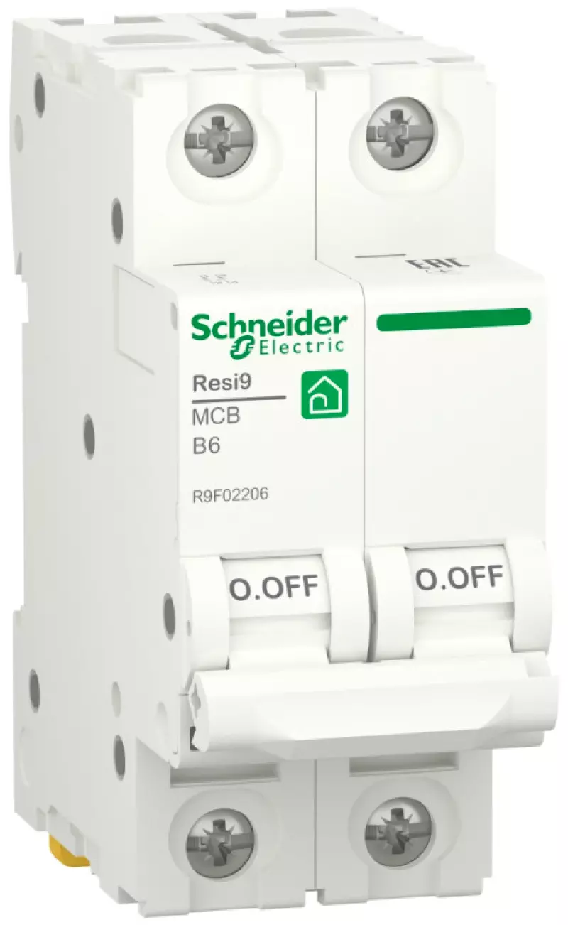   Schneider Resi9 - 2P - 6A - B - 6kA - 2M - 400