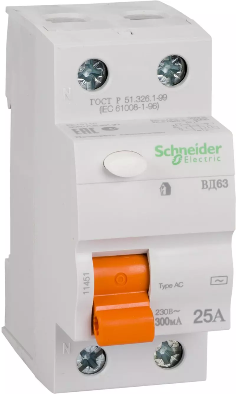    (/) Schneider Electric  ( 63) - 1P+N - 25A - AC - 300mA