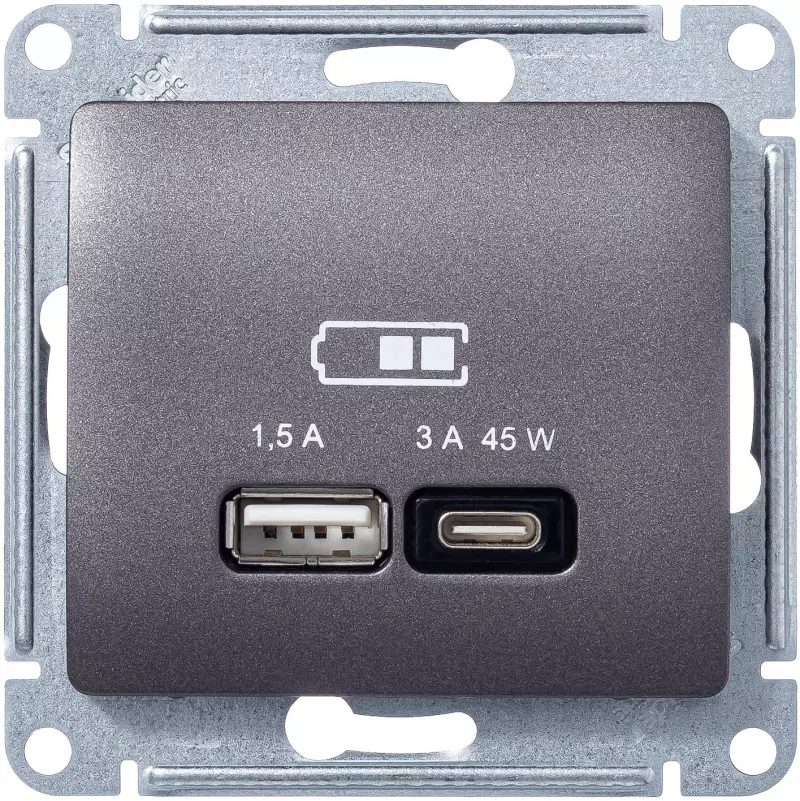   USB Schneider, USB-A + USB-C, 45 ()