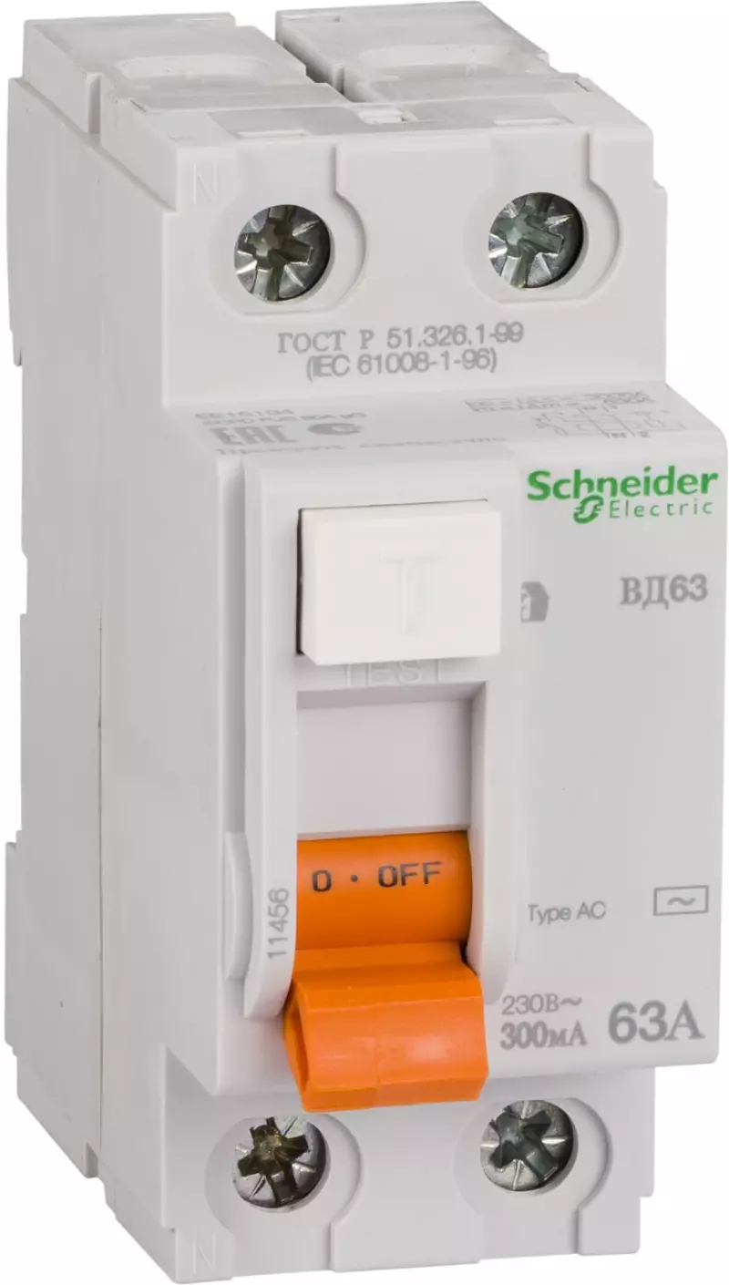    (/) Schneider Electric  ( 63) - 1P+N - 63A - AC - 300mA