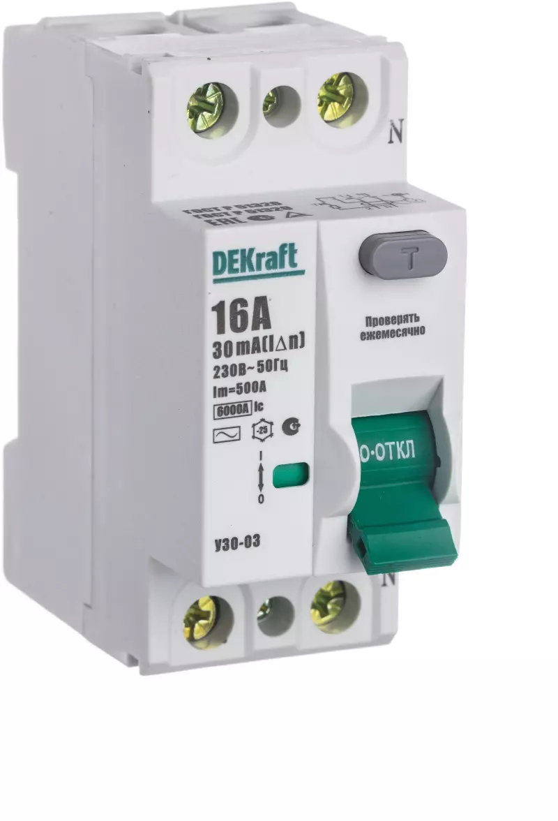    (/) Dekraft -03 - 1P+N - 16A - AC - 30mA