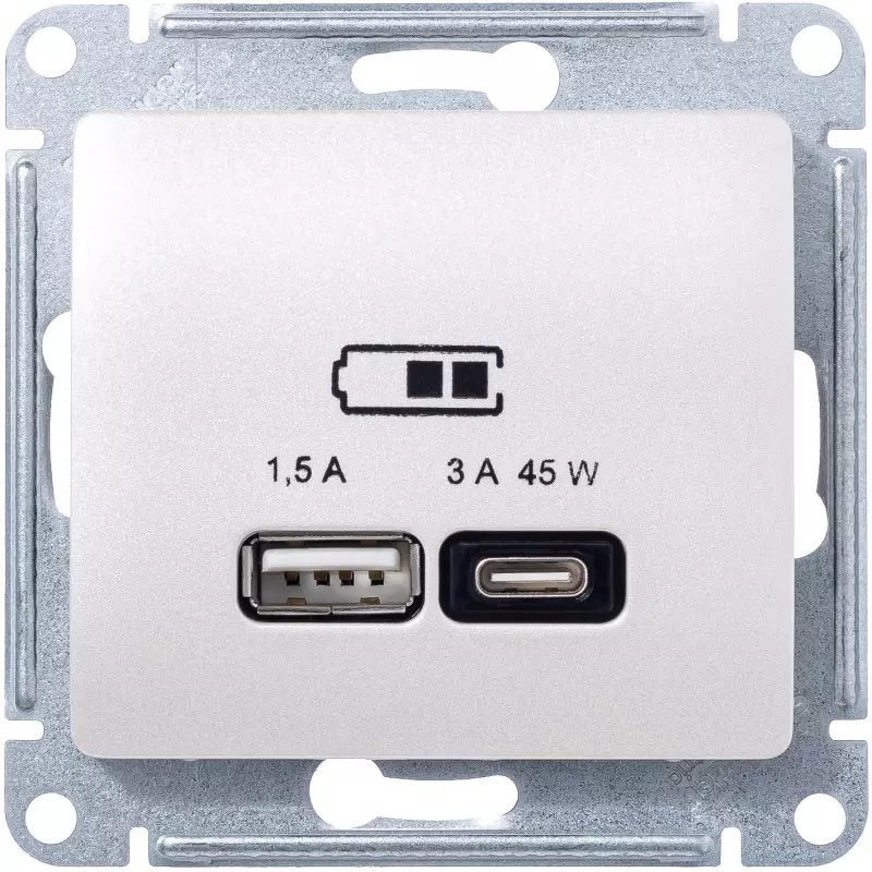   USB Schneider, USB-A + USB-C, 45 ()